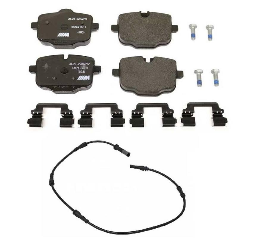 BMW Disc Brake Pad Set - Rear (w/ Sensor)